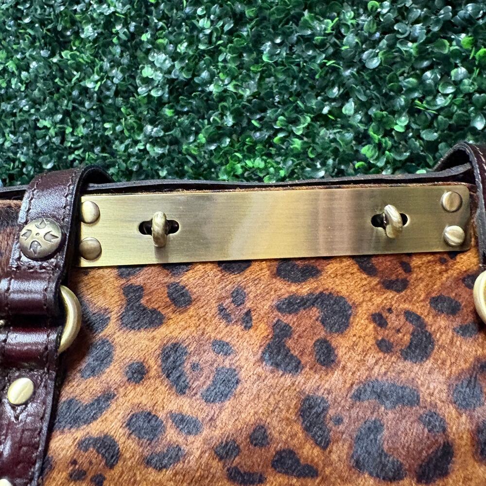 NWT Patricia Nash Leopard Calf hair large tote - Picture 4 of 11
